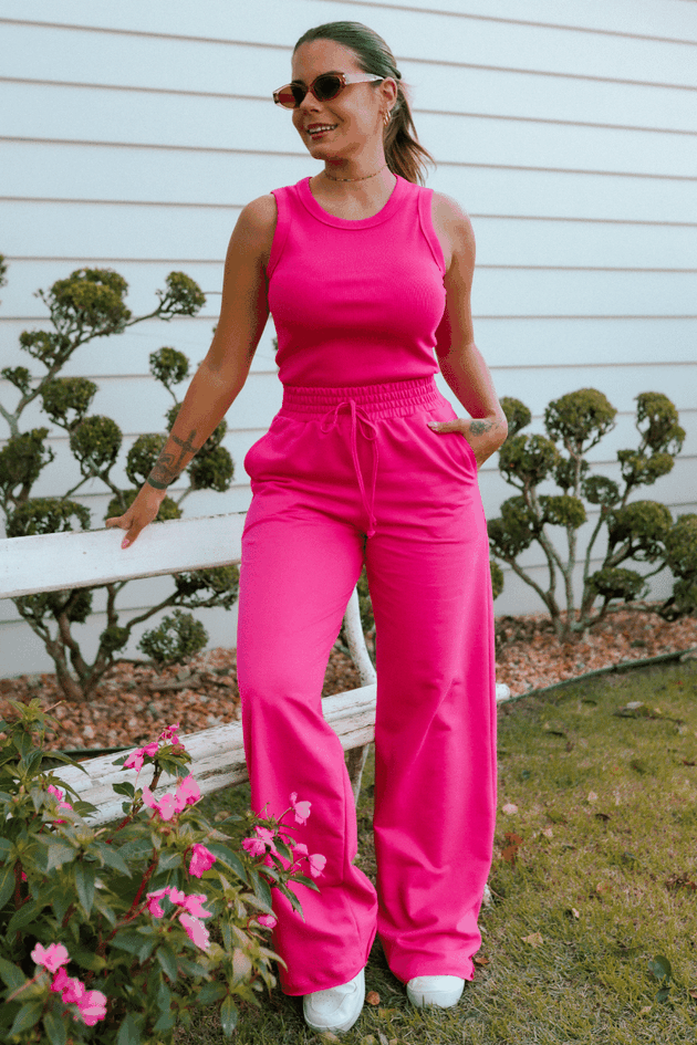 calca pantalona de moletinho feminina rosa prosa 5