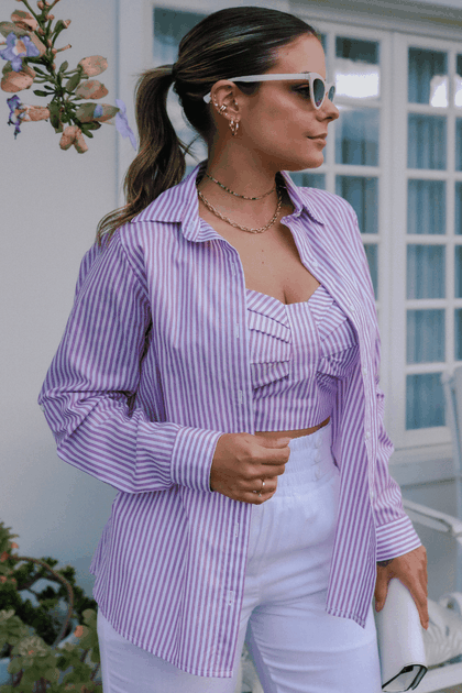 camisa listrada rosa prosa 18