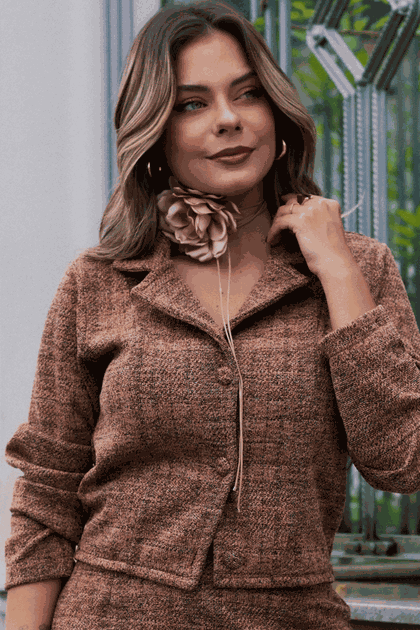 blazer e saia tweed feminino rosa prosa 2