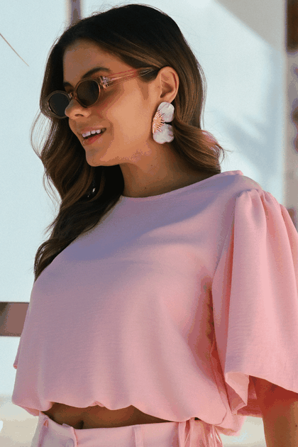 blusa feminina crepe rosa prosa 7