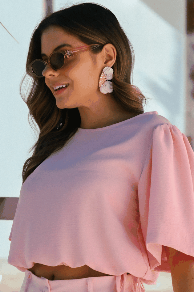 blusa feminina crepe rosa prosa 7