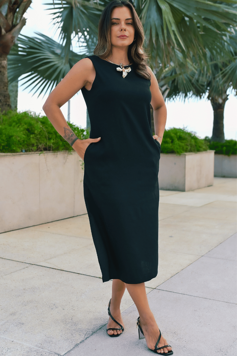 vestido midi com botao rosa prosa 10